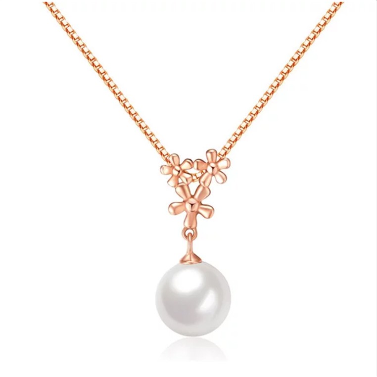 Youniq Pearl Drop 14k Rosegold Plated Necklace Pendant Earrings  &amp; Bracele