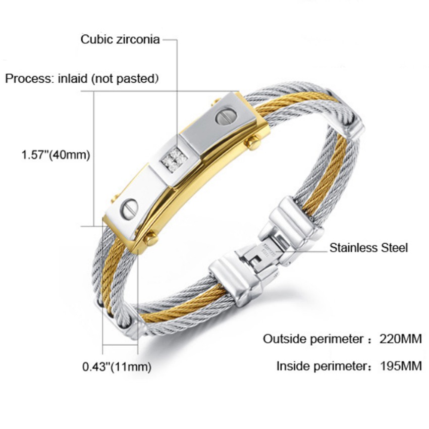 Youniq Platinum Plated Silver Bracelet  &amp; Full Steel Line Bracelet (Couple