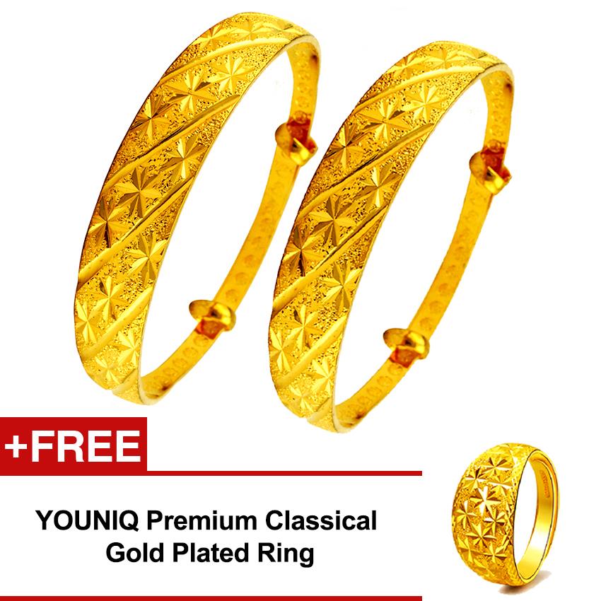 YOUNIQ Premium Classical 24K Gold Plated 2 units Free YOUNIQ Ring