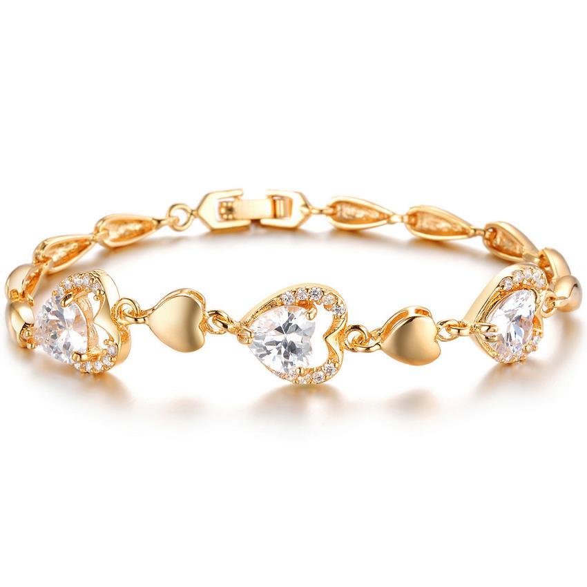 YOUNIQ Premium Heartbeat GemStone 18K Gold Plated Bracelet