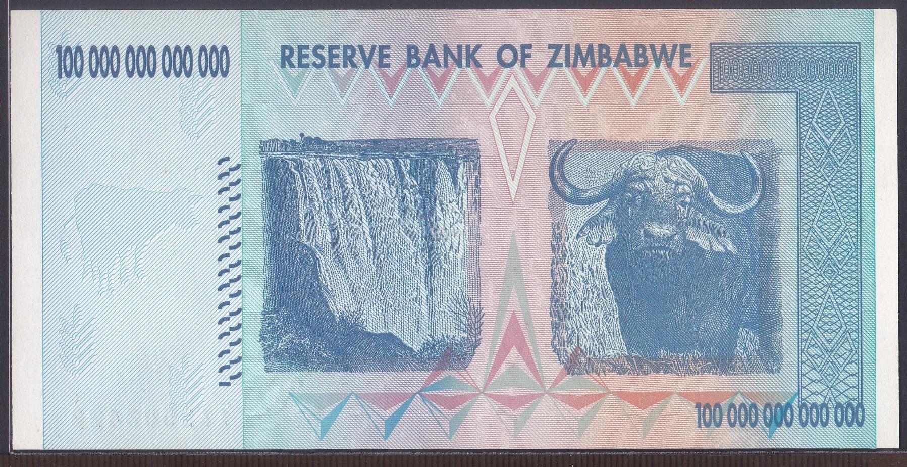 Zimbabwe 2008 One Hundred 100 Trillion 000 Dollars Unc Zimbabwe 2008 One Hundred 100 Trillion 000 Dollars Unc