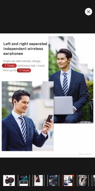 ZNT AirFits Pro Wireless Earbuds TWS Earphones Bluetooth 5.0 Gray