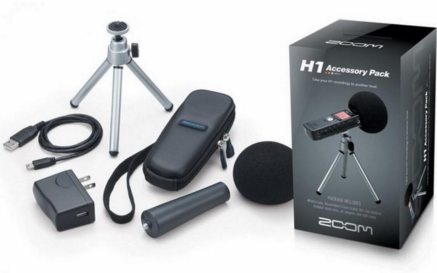 ZOOM APH1= Windscreen,Cable,Adapter,Case,Mic Clip,Tripod
