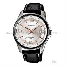 CASIO MTP-1345AL-7AV STANDARD Analog easy reader leather strap silver