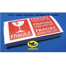 FRAGILE STICKER 4-in-1 BRIGHT RED SET 100 pcs. x 15cmx8cm ONLINE PROMO