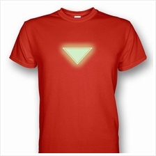 Iron Man Chest Plate Mark VI Glows In The Dark T-shirt Red