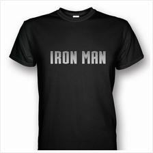 Iron Man Black T-shirt Silver Print