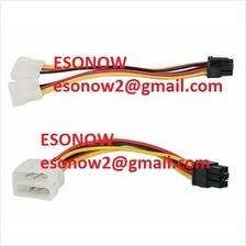 2 x 4 Pin Molex to PCIe PCI Express 6 Pin Connector Cable