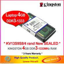 KINGSTON 4GB DDR3-1333 LAPTOP / NOTEBOOK RAM Memory (KVR13S9S8/4)