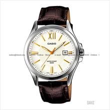 CASIO MTP-E103L-7AV STANDARD analog date leather strap white brown
