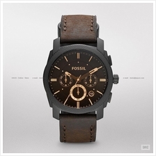 FOSSIL FS4656 Men's Machine Watch Chronograph Date Leather Strap Brown