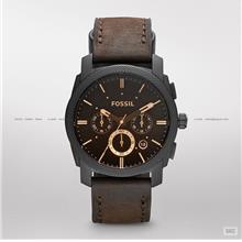FOSSIL FS4656 Men's Machine Watch Chronograph Date Leather Strap Brown