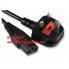 3pin UK Power Cord with fuse, 3C x 0.75mm, 13A, 250Vac, 6ft 