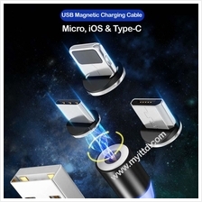 Magnetic Phone Charging Cable USB 3 in 1 Support Micro, iOS & Type-C