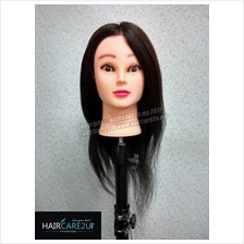 18 inches Mannequin Head 100% Human Hair with Table Clamp Holder