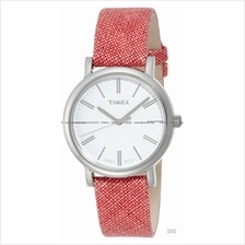 TIMEX TW2P63600 (W) Originals Linen Pattern leather strap coral