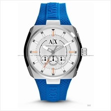 A|X ARMANI EXCHANGE AX1802 Men's Chronograph Silicone Silver Blue