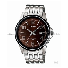 CASIO MTP-1344AD-5A2V STANDARD Analog easy reader SS bracelet brown