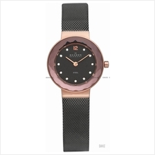SKAGEN 456SRM Women's Leonora Glass-cut Glitz Mesh Bracelet Grey