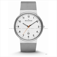 SKAGEN SKW6025 Men's Ancher Classic Date Mesh SS Bracelet White Silver