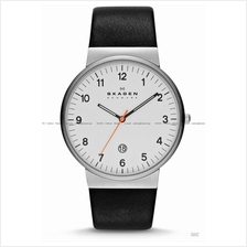 SKAGEN SKW6024 Men's Ancher Classic Date Leather Strap White Black