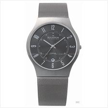 SKAGEN 233XLTTM Men's Grenen 24 hours Date Titanium SS Bracelet Grey