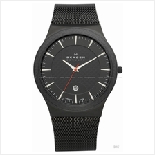 SKAGEN 234XXLTB Men's Classic Date Titanium SS Mesh Bracelet Black
