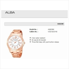 ALBA . AG8238X . Fashion . W . Date . SSB . White Rose Gold
