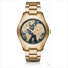 MICHAEL KORS MK6243 Layton Date Globe-inspired Glitz Bracelet Navy Gol