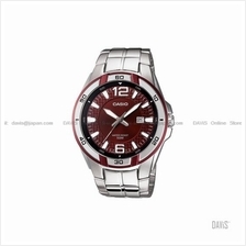 CASIO MTP-1305D-4AV STANDARD Analog Date SS bracelet red