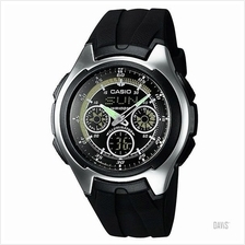 CASIO AQ-163W-1B1V STANDARD Active-Dial resin strap watch black