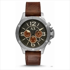 A|X ARMANI EXCHANGE AX1518 Men's Well Worn Chrono Denim Leather Brown