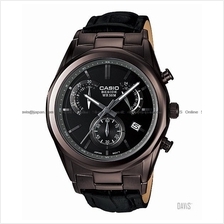 CASIO BEM-509CL-1AV BESIDE retrograde chrono leather strap black