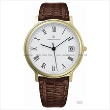 Claude Bernard . 70149 37J BR . Classic (M) Date Pair Leather White