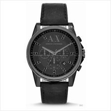 A|X ARMANI EXCHANGE AX2507 Men's Outer Banks Chrono Leather All Black