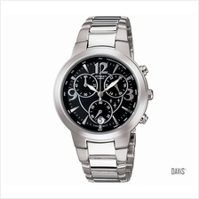 CASIO SHN-5009D-1A SHEEN chronograh date star motif SS bracelet black
