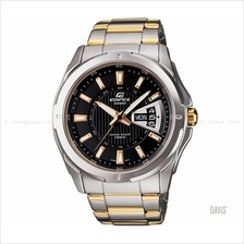 CASIO EF-129SG-9AV EDIFICE Analog Day-Date SS Bracelet Black Gold