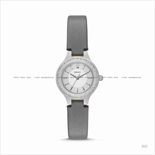 DKNY NY2431 Women's Chambers Classic Glitz Leather Strap Grey