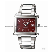 CASIO MTP-1341D-4A STANDARD Analog date oblong SS bracelet red