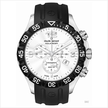 Claude Bernard . 10201 3 AIN . Aquarider (M) Diver Rubber Strap White