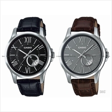 CASIO MTP-E105L STANDARD analog date easy reader leather strap