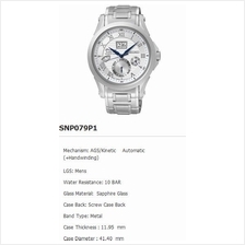 SEIKO . SNP079P1 . PREMIER . M . Perpetual . SSB . Kinetic . Silver