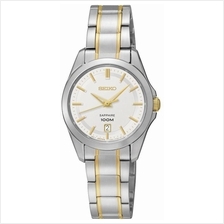 SEIKO . SXDF59P1 . W . Date . Sapphire . SSB . Quartz . Two-tone
