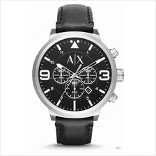 A|X ARMANI EXCHANGE AX1371 Men's Chronograph Leather Strap Black