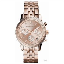 MICHAEL KORS MK6077 Ritz Chronograph Glitz SS Bracelet Rose Gold