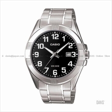 CASIO MTP-1308D-1BV STANDARD simple date SS bracelet black *Match*