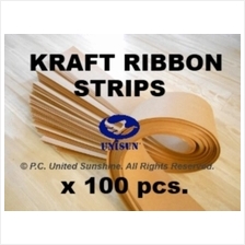 x100pcs LONG BROWN KRAFT PAPER RIBBON STRIP for Arts Craft String