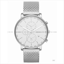 SKAGEN SKW6301 Men's Hagen World Time Alarm Mesh SS Bracelet Silver
