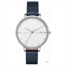 SKAGEN SKW2581 Women's Hagen 3-hand Glitz Leather Strap Blue
