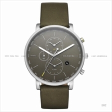 SKAGEN SKW6298 Men's Hagen World Time Alarm Leather Strap Green